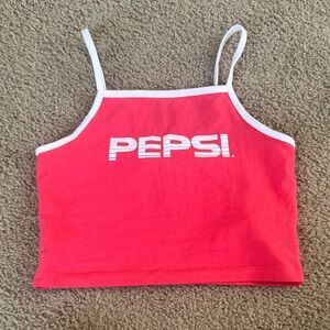 Pepsi Red Crop Tank with White Trim